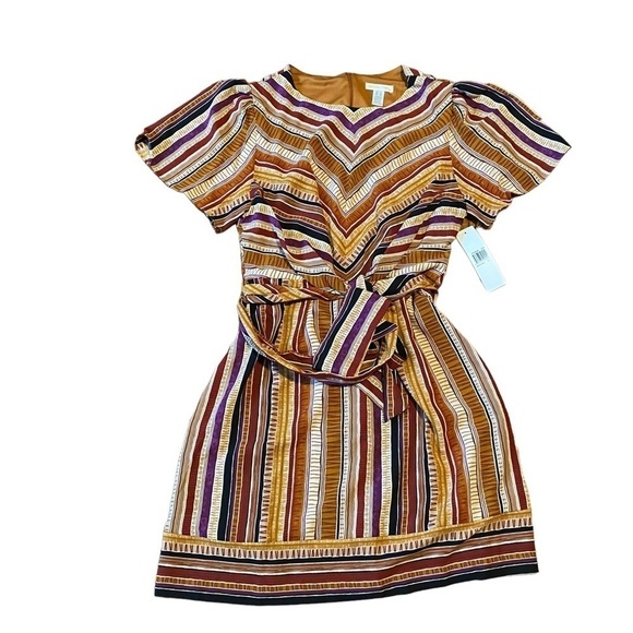 London times dress faux wrap striped NWT lined - Picture 2 of 4